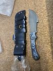 Hsk Forest Tracker Knife Black Linen Micarta Handle Sheath 62 Hrc D2 Tool Steel