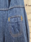      Nos Vintage 1970s Landlubber Halter Denim Open Back Bell Bottom Jumpsuit