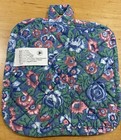 Vtg Goose Geese Floral Pot Holder Quilted Kitchen Hot Pad Country Cottage Blue