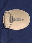 Vtg Flying Eagle Belt Buckle W Turquoise Chip Inlay Southwestern  Silver Tone