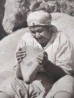 Vtg 1940-50 Native American Photograph Cahuilla Soboba Santa Rose Woman Grinding
