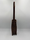 Vintage Japanese Ikebana Woven Bamboo Flower Basket With  Arch Handle