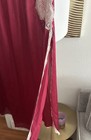 Vtg Vanity Fair Burgundy Lace Trim Half Slip Skirt M l Antron Nylon Side Slit