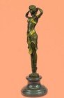 Signed Art Deco Chiparus Belly Dancer Marble Deal Bronze Sculpture Statue Decor