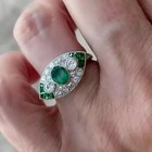 Antique Artnavette Style Labcreated Diamond Victorian Engagement 14k Goldfn Ring