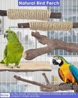 Large Natural Wood Bird Perch Stand With Rope For Parrots 5pcs