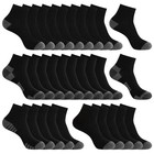 30 Pack 4 Styles Men s Women s Ankle Socks Mini Crew Quarter-breathable Black