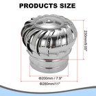7 9  Size Stainless Steel Roof Vent Exhaust Wind Turbine Cap Cover 360 Rotation