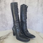 Avitto Victorian Knee High Lace Up Zip Boots Womens Size 36 5 Black