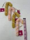  4  St Nicholas Square Wool Felt Candy Cane Christmas Ornament New Christmas