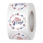 Patriotic Stickers Roll  500pcs 1 5 Inch Star American Flag Happy 4th Of July
