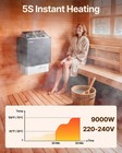 Vevor Sauna Heater Stove 9kw Wet   Dry Stailess Steel W  External Controller