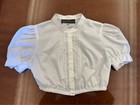 Vintage Dirndl Blouse White Lace Cotton - Size Eu 36 Cod  1202