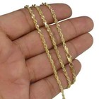 Real 10k Yellow Gold Plated 2mm Cut Rope Chain Necklace 18 