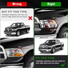 Adcarlights Headlight Assembly For 09-18 Dodge Ram 1500 10-18 2500 3500 Chrome