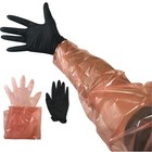 Deer Gutting Field Dressing Gloves Long Short Combo Black Orange 12 Pairs