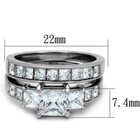 Womens Tk316 Stainless Steel Never Tarnish Wedding Engagement Set 2 Rings