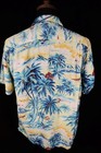Vintage 1950 s Iolani Silky Rayon Crepe Print Hawaiian Shirt Size Large