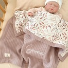 Personalized Baby Blanket With Name     Handmade 100  Organic Cotton Newborn Gif