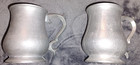  2  Vintage Pewter Tankard Stein Mugs - Crown Castle  tr  Stamp On Bottom