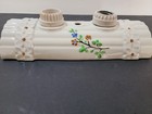 Vintage Porcelain Ceiling Wall Light Fixture 1930s Double Bulb Flowers Floral