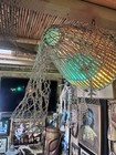 New 3     Rattan Fish Trap Lamp W 3 Pufferfish Lamps Tiki Bar Decor Oceanic