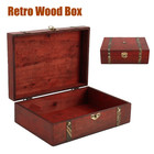 Wooden Treasure Chest Vintage Lock Treasure Box Home Storage Jewelry Chest Wood