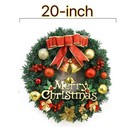 20-inch Christmas Wreath Xmas Gift Front Door Wall Decor Garland Yard Decoration