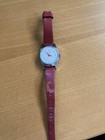 Vintage Ingersoll Mickey Mouse Watch 1960   s W red Leather Band - Runs