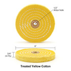6 Inch Buffing Wheel 1 2  Arbor Rigid Sisal Extra Thick Spiral Sewn  1 Pack