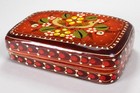 Vintage Ser-mel Lacquer Jewelry Box  Birds And Flowers