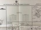 Vintage Hydrographic Chart Anchorages In The Solomon Islands 1929 Ww2 Revisions