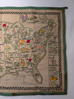 1942 Hand Embroidered Usa State Flower Map Sampler Paragon Vintage   No Ak hi  