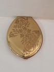 Vtg American Beauty By Elgin Gold Tone Mirrored Powder Compact Makeup Case Usa