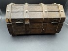 Vintage Style Wooden Pirate Treasure Chest Jewelry Box Red Velvet Lining