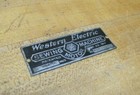 1917 Pat Western Electric Sewing Machine Nameplate Tag Small Equipment Sign Ad