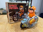 1960s Usagiya Japan Tin Friction X-5 Space Patrol Motorbike Toy   Original Box
