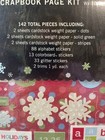 Scrapbook Kit Winter Theme 142 Pieces Stickers Glittertrims Cardstock Paper