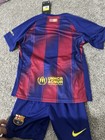 Barcelona Kit 25 26 Kids Sizes  1 - 12 Years Old  Jersey And Shorts Set Official
