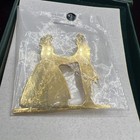 Virginia Metalcrafters Williamsburg Anniversary Couple Brooch Pin Vtg 1994 Brass