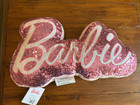 Pottery Barn Kids Barbie Logo Shaped Sequin Pillow New W tags
