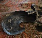 Vintage Art Nouveau Bronze Figural Card  Card Tray