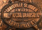 Vintage rare Hillerich   Bradsby Copper Award Plate 4 1 2  - Louisville Slugger