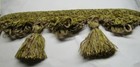 6 Yards Double Scallop Tassel Fringe 3  Golden-tan ecru-beige Fabric Trim Win10