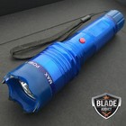 Metal Military Stun Gun 230mv Led Flashlight   Carry Case Blue Tactical Tool