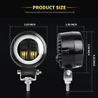 Pair 3   Inch Round Projector Blue Led Drl Halo Angel Eyes Fog Lights Atv Utv