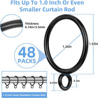 Curtain Rings With Eyelets  48 Pack Metal Drapery Rings For Pinch Pleat Curtains