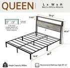 Full Queen Size Bed Frame With Storage Headboard  Led Lights  Charging Station
