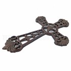 Fleur De Lis Wall Cross Cast Iron Texas Star Decorative Rustic 11 5 Inch