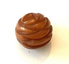 Beautiful Vintage Carved Rose Flower Amber Bakelite Button 3 4 